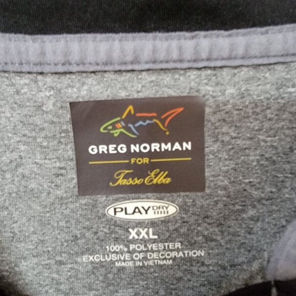 Greg Norman‎ For Tasso Elba Mens Polo Shirt XXL Gray & Black Polyester - Picture 4 of 10